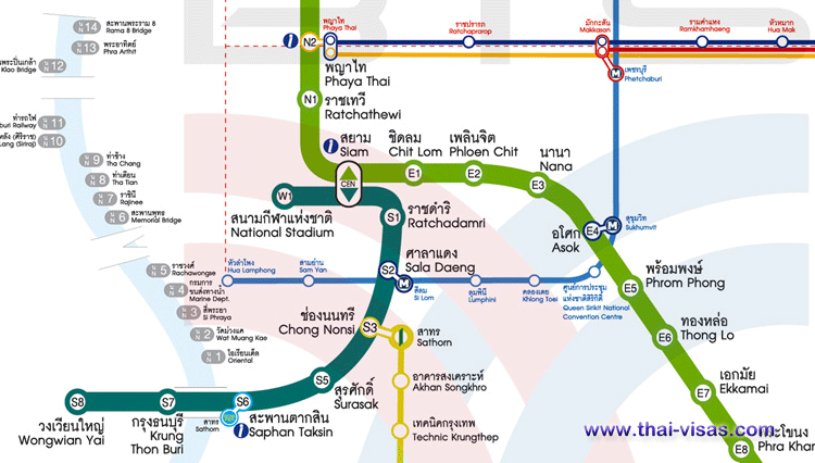 BTS Siam Station - Bangkok Nightlife - Hotels with Maps